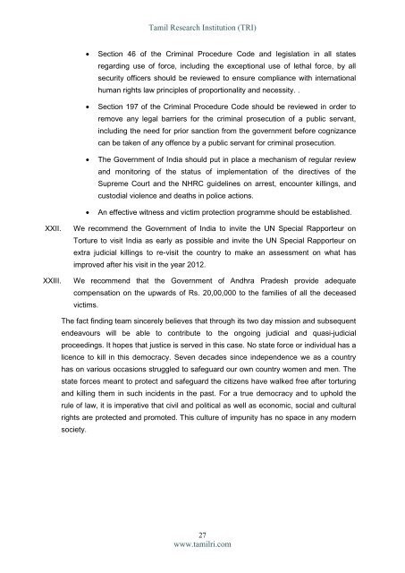 Semmaram Encounter Killings Fact Finding Report2