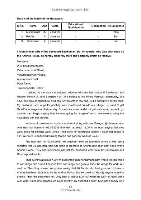 Semmaram Encounter Killings Fact Finding Report2