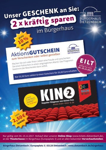 Rabattaktion im Bürgerhaus