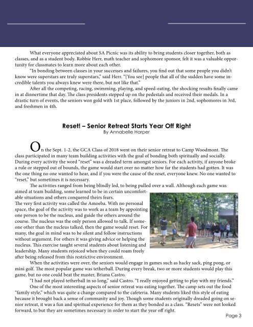 GCA newspaper - Issue 1 - Fall 2017