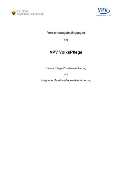 VPV VolksPflege - VPV Makler