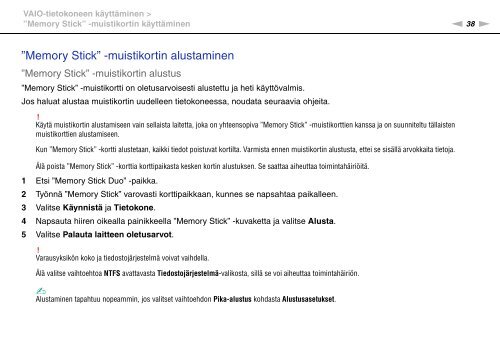 Sony VPCYB2M1E - VPCYB2M1E Mode d'emploi Finlandais