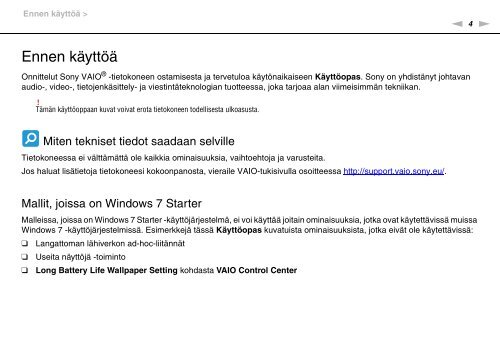 Sony VPCYB2M1E - VPCYB2M1E Mode d'emploi Finlandais