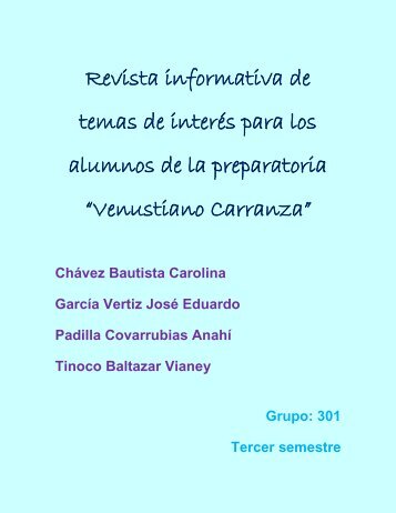 Revista informativa de temas de interés para los alumnos de la preparatori1