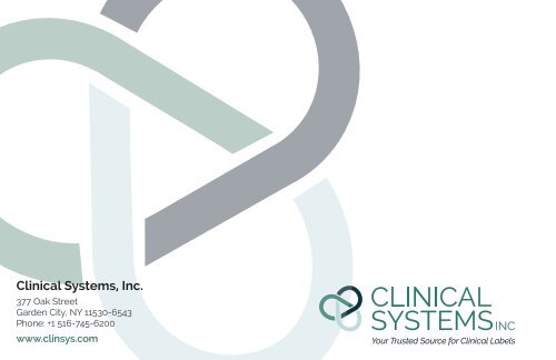 Clinical Systems Inc Booklet