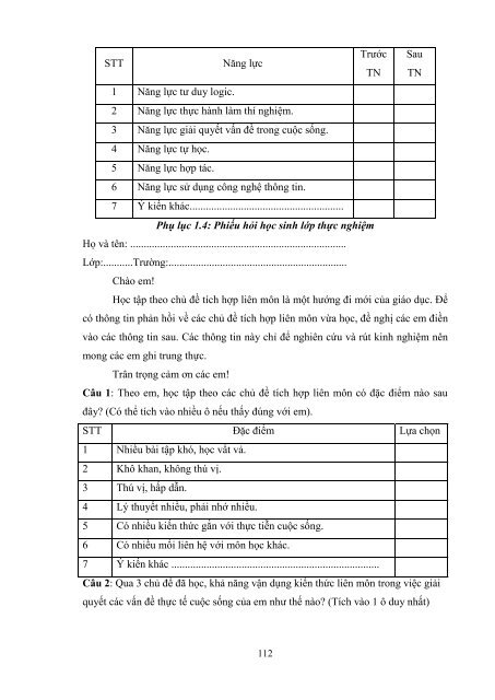 Dạy học theo chủ đề tích hợp liên môn chương “cacbon silic” hóa học 11 nâng cao nhằm phát triển năng lực giải quyết vấn đề cho học sinh trung học phổ thông