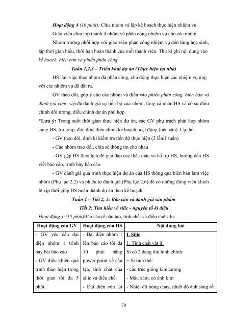 Dạy học theo chủ đề tích hợp liên môn chương “cacbon silic” hóa học 11 nâng cao nhằm phát triển năng lực giải quyết vấn đề cho học sinh trung học phổ thông