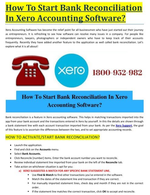 HOW TO START BANK RECONCILIATION IN XERO ACCOUNTING SOFTWARE