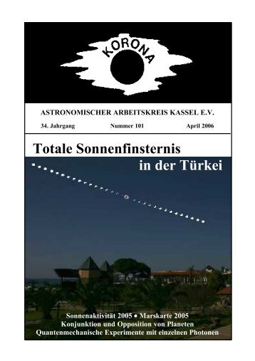 Totale Sonnenfinsternis in der Türkei - Sternwarte Calden Kassel