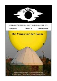 Die Venus vor der Sonne - Sternwarte Calden Kassel