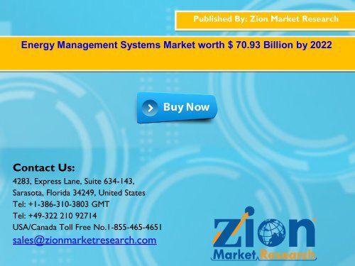 Energy Management Systems Market, 2016 – 2022