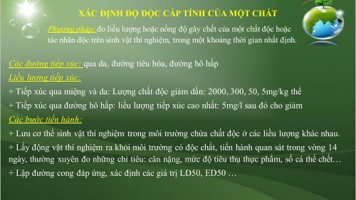 ĐỘC HỌC MÔI TRƯỜNG VÀ SỨC KHỎE CỘNG ĐỒNG