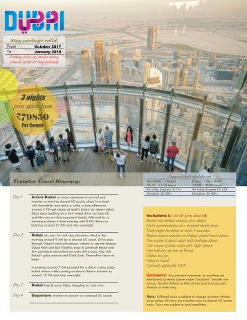 Dubai Packages - from Oct17 to Jan18