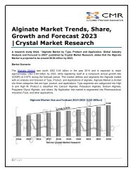 Alginate Market Trends, Share, Growth and Forecast 2023