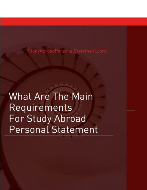 What Are the Main Requirements for Study Abroad Personal Statement