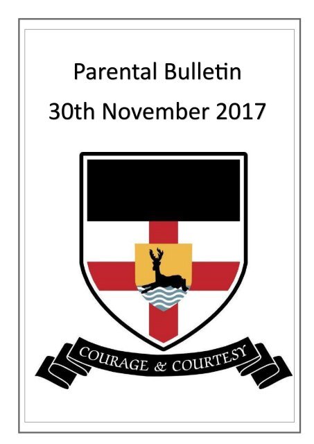 Parental Bulletin 30th November 2017