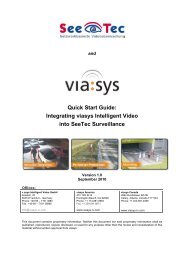 Quick Start Guide: Integrating viasys Intelligent Video into SeeTec ...