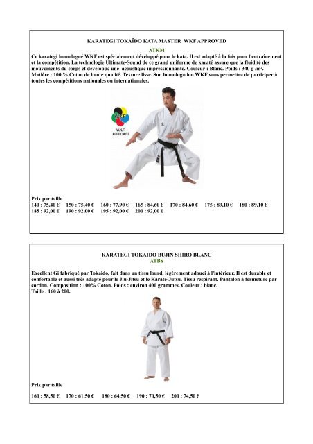 catalogue sabretooth karaté + yoseikan budo 2017-2018