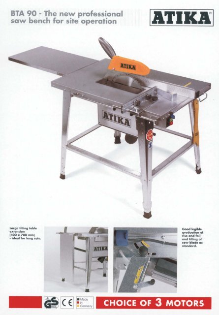 Bta 90 The New Professional Saw Bench For Site Operation Atika