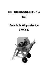 BETRIEBSANLEITUNG für Brennholz Wippkreissäge BWK 600 - Atika