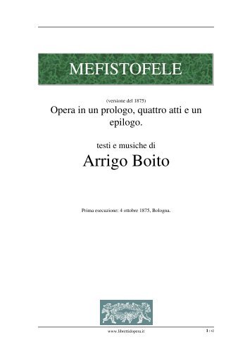 Mefistofele ⚫ A. Boito ⚫ 1875