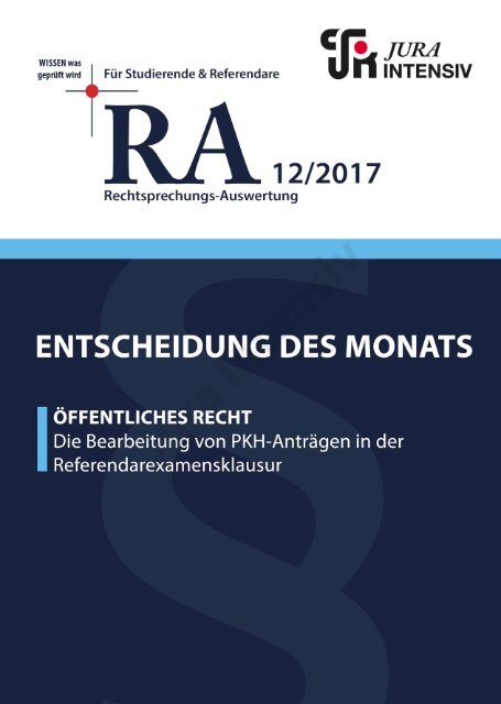 RA 12/2017 - Entscheidung des Monats