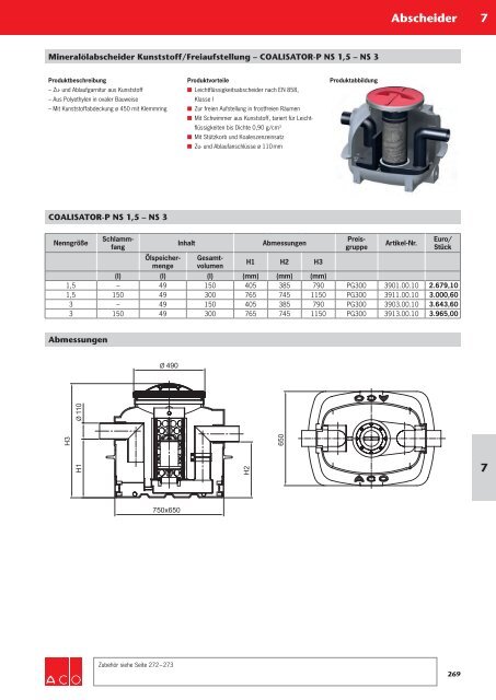 ACO Haustechnik Preisliste 2018 - 07 Abscheider