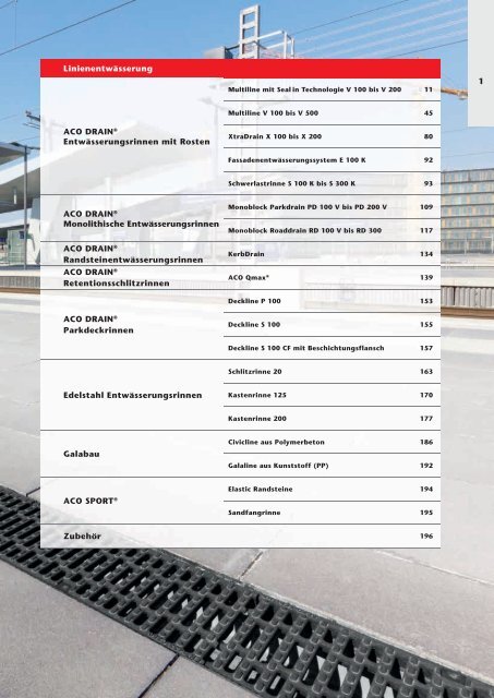 ACO Österreich Bauelemente Preisliste 2018 - 01 Linienentwässerung