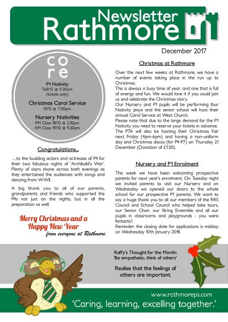 December Newsletter 2017