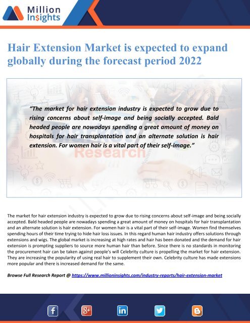 Hair Extension Market is expected to expand globally during the forecast period 2022