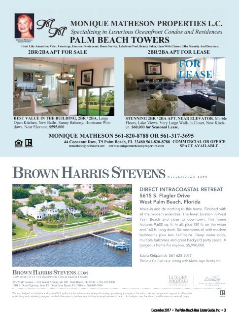 December 2017 Palm Beach Real Estate Guide