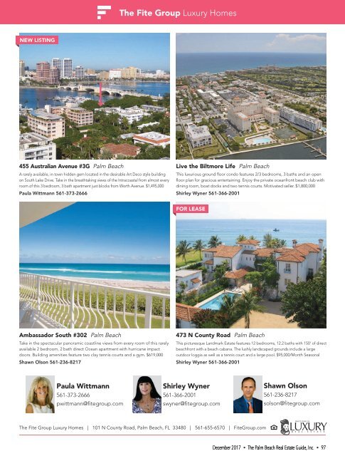 December 2017 Palm Beach Real Estate Guide