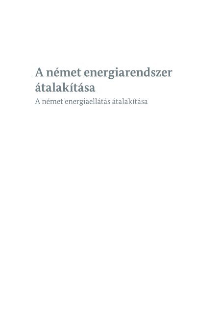 A német energiarendszer átalakítása