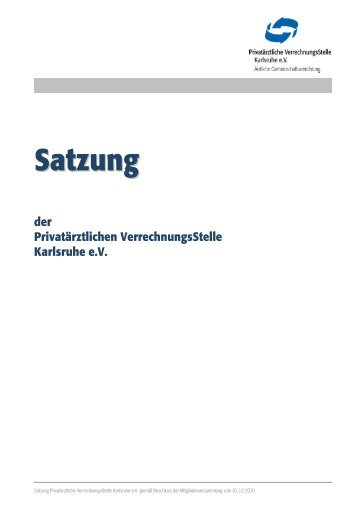 Satzung PVS Karlsruhe e. V.