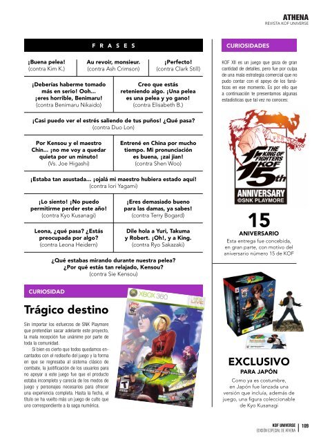 Revista KOF Universe 7 / Edicion especial 2017