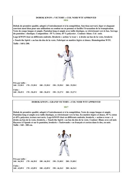 catalogue sabretooth taekwondo 2017 2018