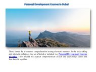 Personal Development Courses in Dubai
