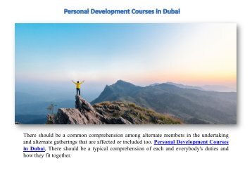 Personal Development Courses in Dubai