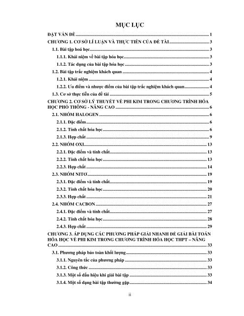 Áp dụng các phương pháp giải nhanh để giải bài toán hóa học phần phi kim trong chương trìnhhóa học Trung học phổ thông - Nâng cao