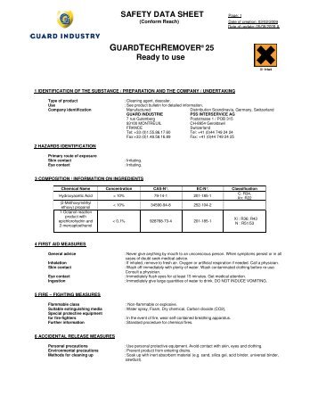 safety data sheet - PSS Interservice, All Remove