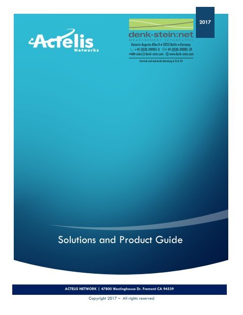Actelis Networks Produktübersicht (EN)