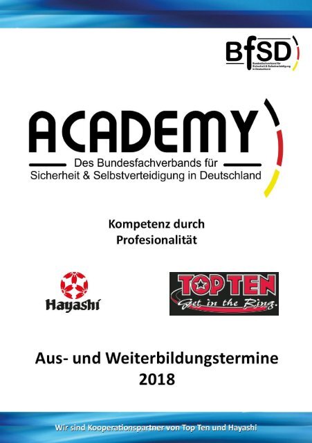 BfSD - Ausbildungstermine 2018