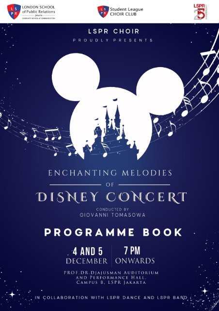 PROGRAMME BOOK DISNEY CONCERT LSPR CHOIR