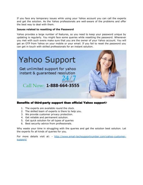 Get prompt solution for all your Yahoo account call Yahoo mail support number 1-888-664-3555