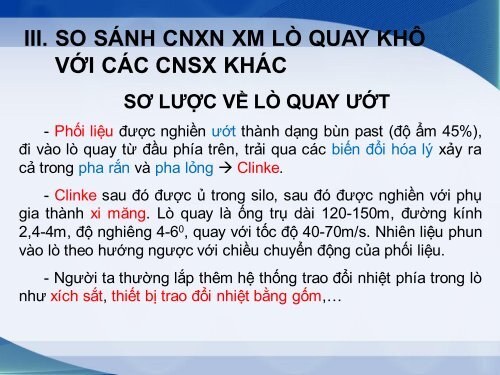 CÔNG NGHỆ SẢN XUẤT XI MĂNG LÒ QUAY KHÔ