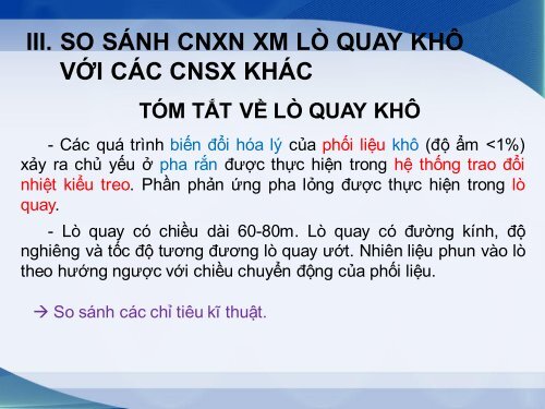 CÔNG NGHỆ SẢN XUẤT XI MĂNG LÒ QUAY KHÔ