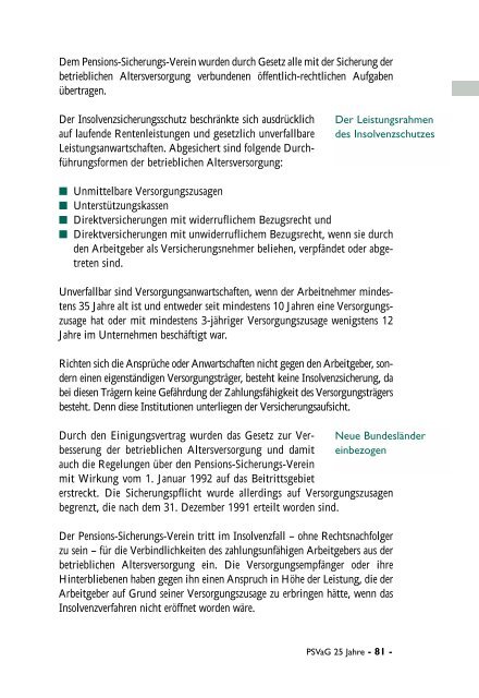 Betriebliche Altersversorgung - PSVaG