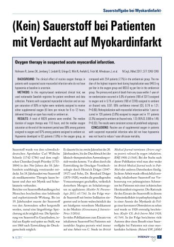 02 Sauerstoff bei Myokardinfarkt