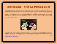 Strategizing - Free Ad Posting Ezine