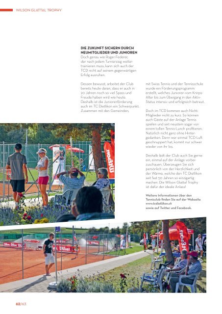 Zürich Tennis, Top Events 2017